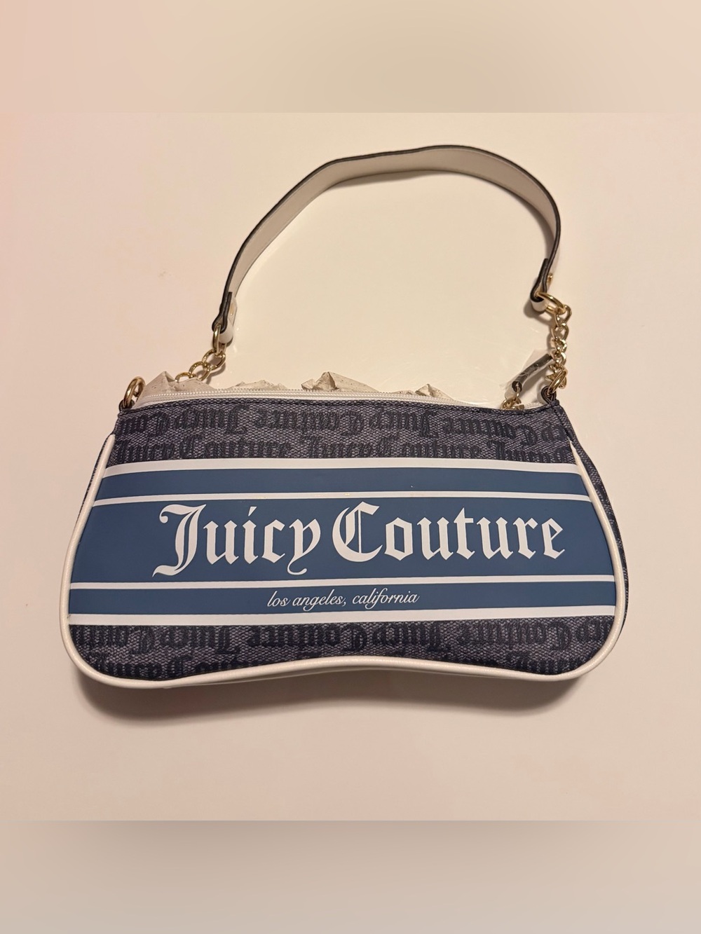 Juicy Couture Blue and White Women's Bag